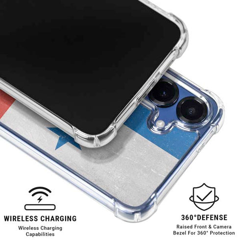 Panama Flag Distressed Galaxy S25 Clear Case